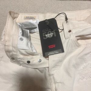 Levi's 501 Premium Cream denim High Rise Shorts